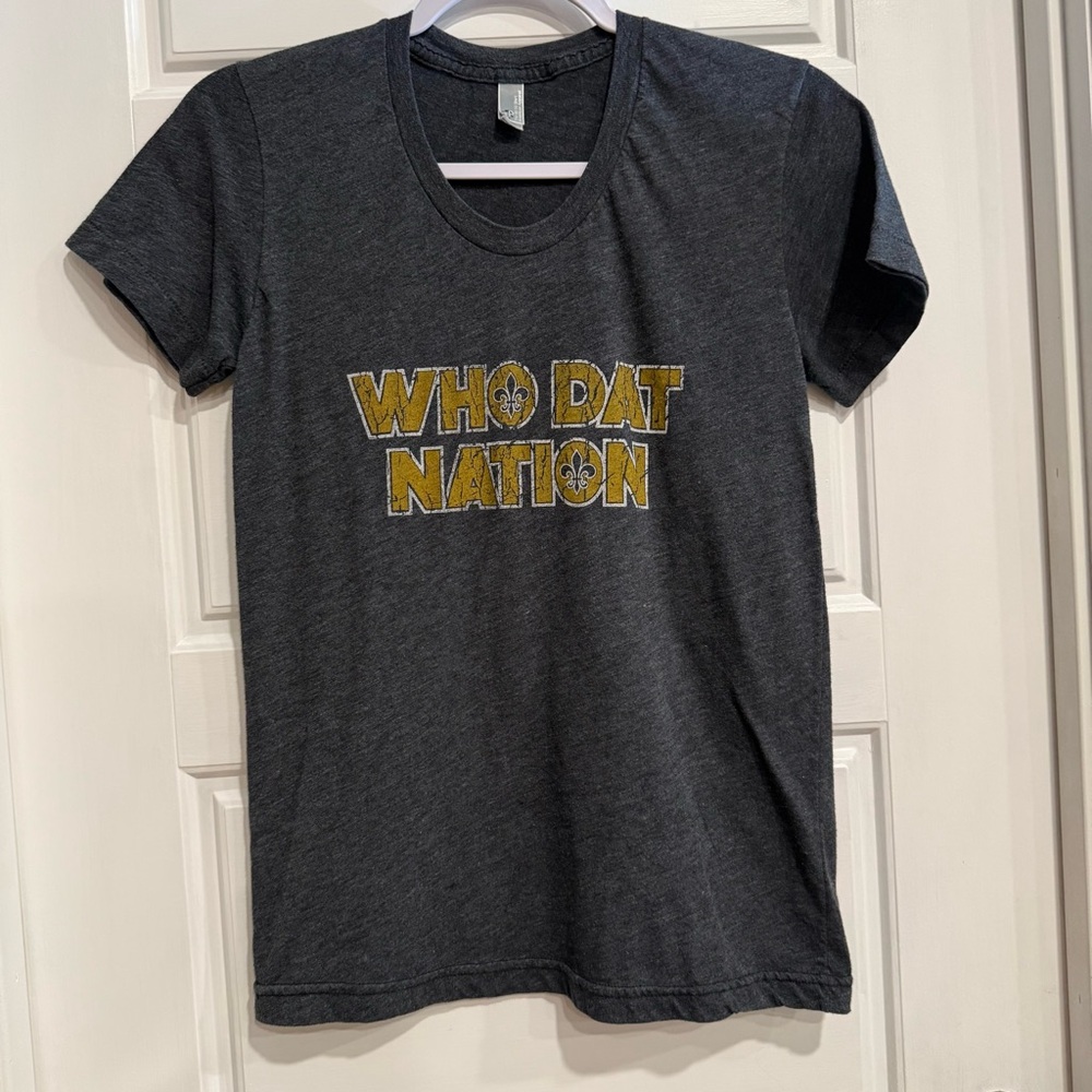 New Orleans Saints Who Dat Nation Tee Gray Graphic Shirt Large